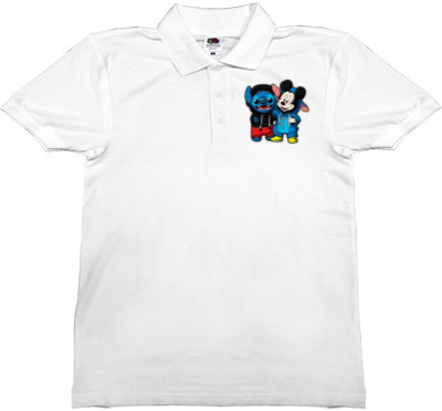 Man's Polo Shirt Fruit of the loom - Стич и Микки Маус - Mfest