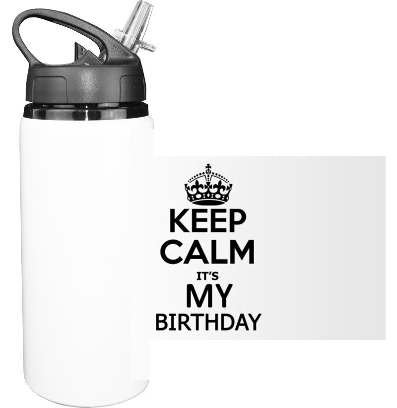 Бутылка для воды - Keep calm its my birthday - Mfest