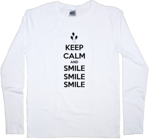 Футболка з Довгим Рукавом Чоловіча - Keep calm and smile - Mfest