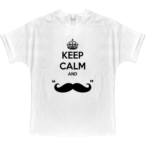 Футболка Оверсайз - Keep calm and Moustache - Mfest