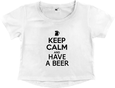 Кроп - топ Преміум Жіночий - Keep calm and have a beer - Mfest