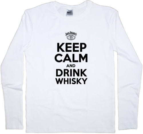 Футболка з Довгим Рукавом Чоловіча - Keep calm and drink whisky - Mfest