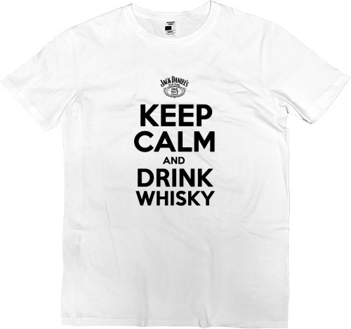 Футболка Преміум Чоловіча - Keep calm and drink whisky - Mfest