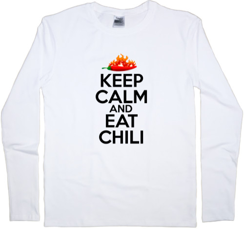 Футболка з Довгим Рукавом Чоловіча - keep calm and chili - Mfest