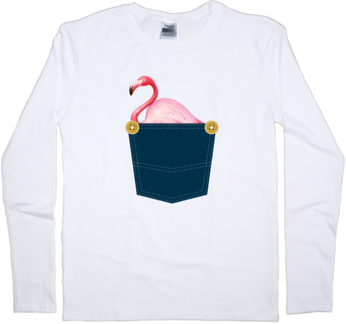 Kids' Longsleeve Shirt - Фламинго кармашек - Mfest