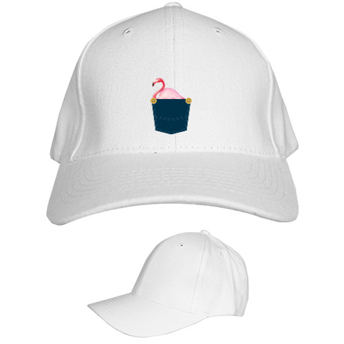 Kids' Baseball Cap 6-panel - Фламинго кармашек - Mfest