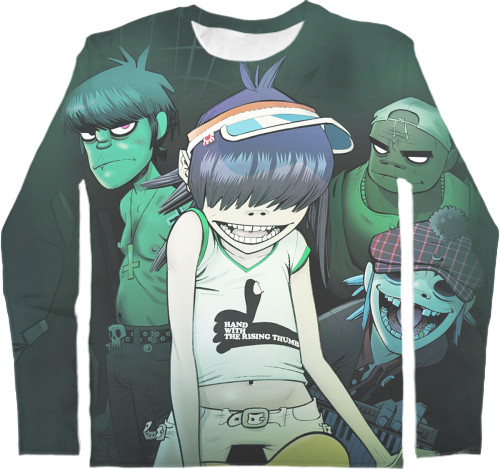 Men's Longsleeve Shirt 3D - Gorillaz 1 - Mfest