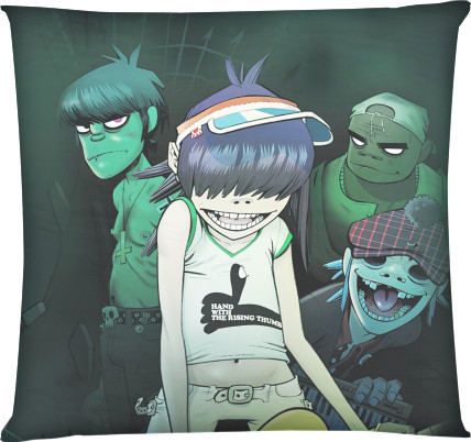 Square Throw Pillow - Gorillaz 1 - Mfest