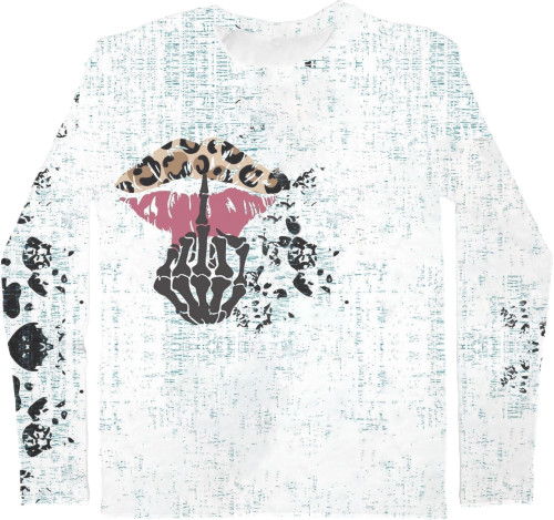 Men's Longsleeve Shirt 3D - lips and hand - Mfest