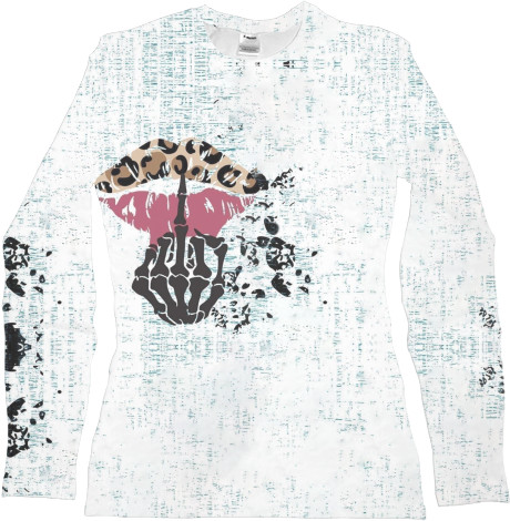 Women's Longsleeve Shirt 3D - lips and hand - Mfest