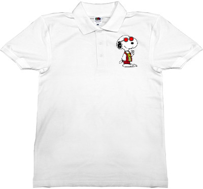 Man's Polo Shirt Fruit of the loom - Hippie Snoopy - Mfest