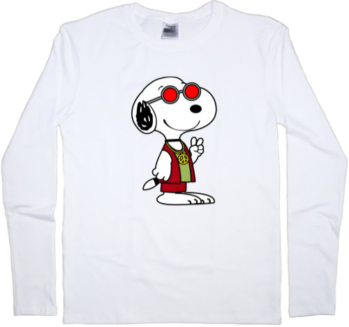 Men's Longsleeve Shirt - Hippie Snoopy - Mfest