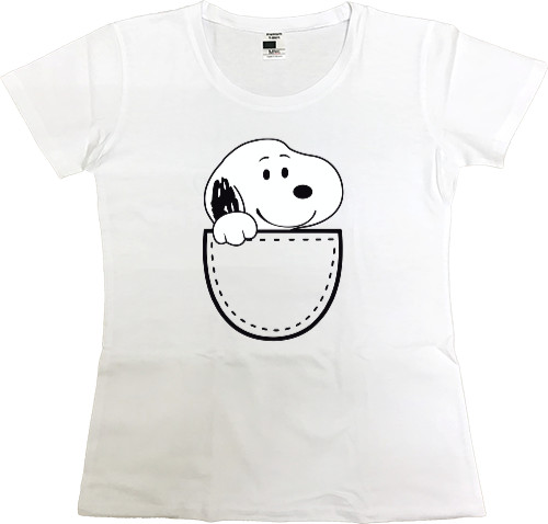 Women's Premium T-Shirt - Snoopy кишенька - Mfest