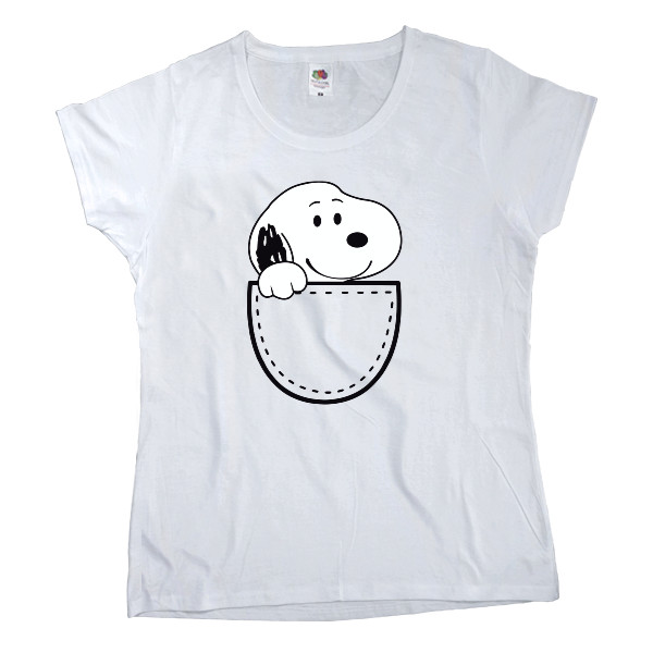 Women's T-shirt Fruit of the loom - Snoopy кишенька - Mfest