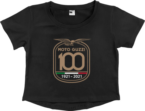 Women's Cropped Premium T-Shirt - Anniversary 100th Moto Guzzi - Mfest