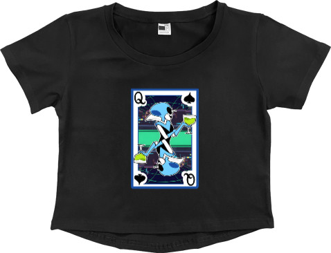 Women's Cropped Premium T-Shirt - Deltarune Королева - Mfest