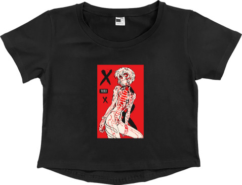 Women's Cropped Premium T-Shirt - Rei Ayanami 5 - Mfest