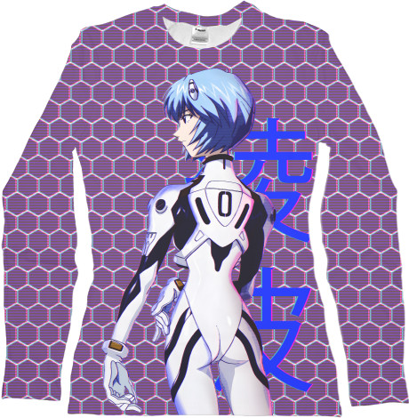 Лонгслив 3D Женский - Rei Ayanami 4 - Mfest