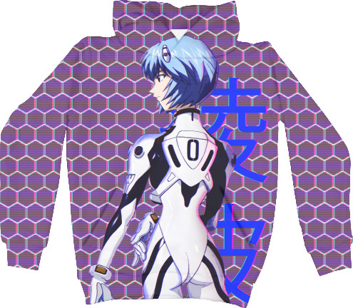 Худі 3D Унісекс - Rei Ayanami 4 - Mfest