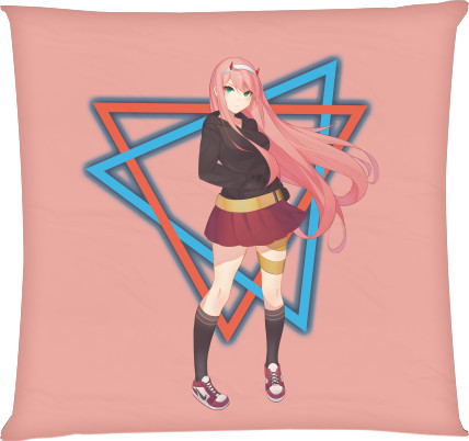 Square Throw Pillow - Darling Zero Two 2 - Mfest