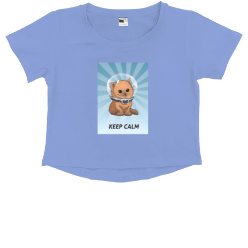 Kids' Premium Cropped T-Shirt - Кіт космонавт - Mfest