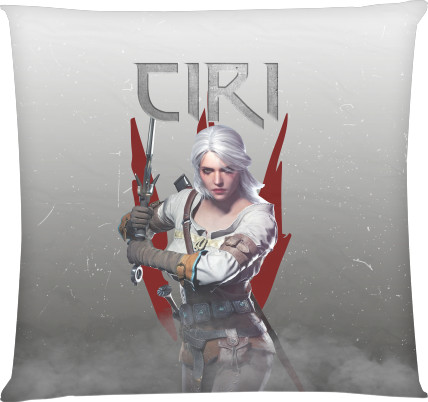 Square Throw Pillow - Цири - Mfest