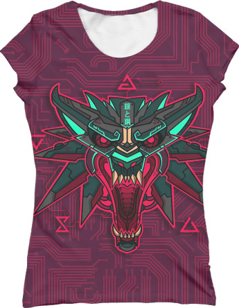 Women's T-Shirt 3D - Cyber WItcher - Mfest