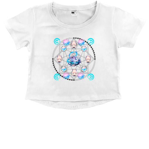 Kids' Premium Cropped T-Shirt - Sangonomiya Kokomi - Mfest