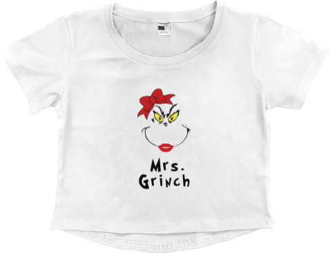 Women's Cropped Premium T-Shirt - Mrs.Grinch - Mfest