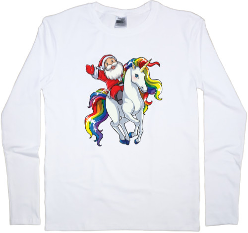 Men's Longsleeve Shirt - Unicorn Santa - Mfest