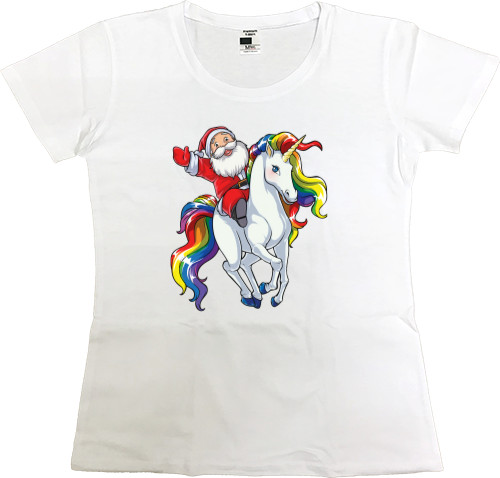 Women's Premium T-Shirt - Unicorn Santa - Mfest