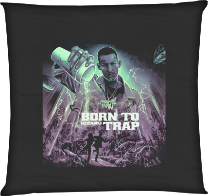 Square Throw Pillow - Kizaru Born to trap - Mfest