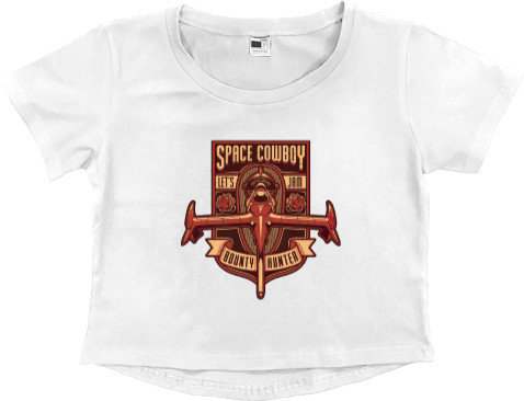 Women's Cropped Premium T-Shirt - BeBop Space Cowboy - Mfest