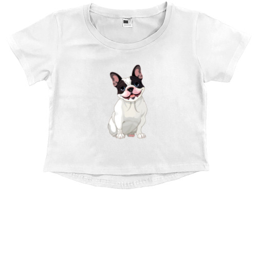 Kids' Premium Cropped T-Shirt - Французский бульдог - Mfest