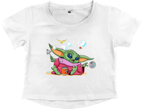 Women's Cropped Premium T-Shirt - Harry Potter Baby Yoda - Mfest