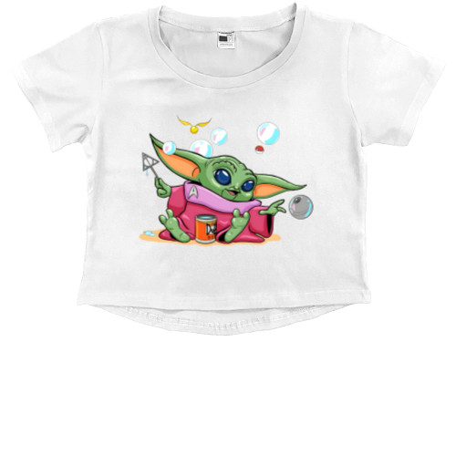 Kids' Premium Cropped T-Shirt - Harry Potter Baby Yoda - Mfest