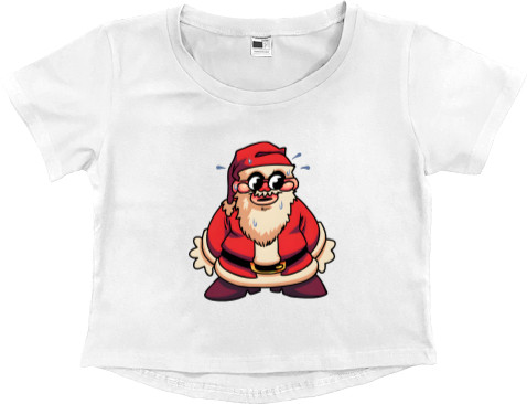 Women's Cropped Premium T-Shirt - Friday night funkin santa - Mfest