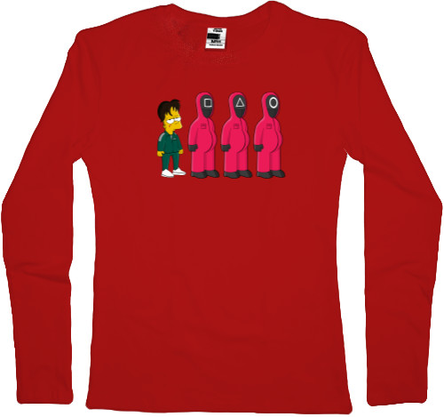 Women's Longsleeve Shirt - Simpson Squid Game - Mfest