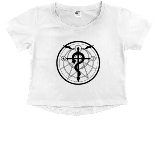 Kids' Premium Cropped T-Shirt - Fullmetal Alchemist Logo - Mfest