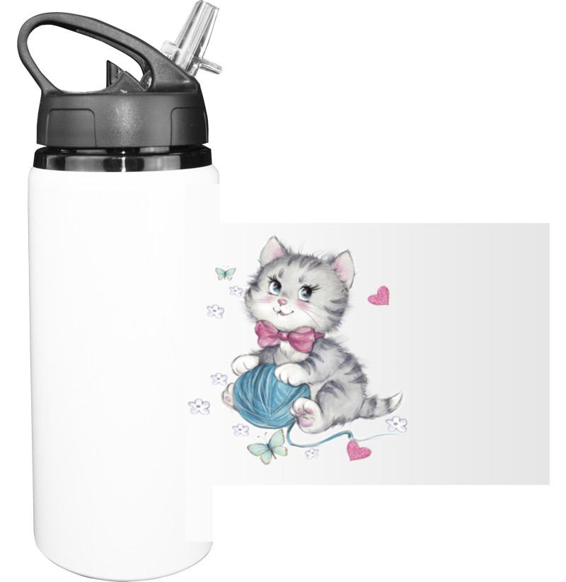 Sport Water Bottle - Котик с клубком - Mfest