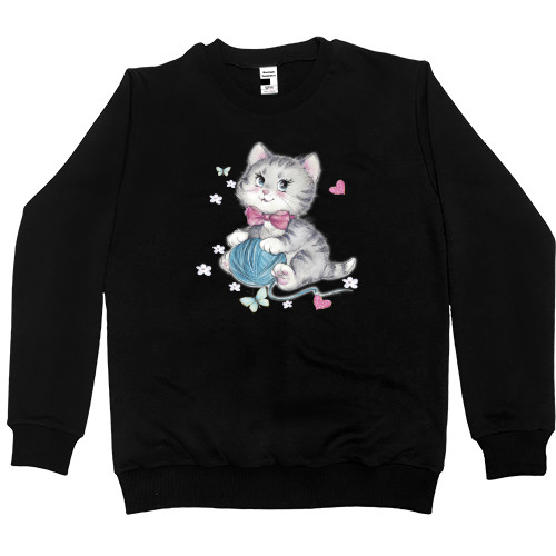 Women's Premium Sweatshirt - Котик с клубком - Mfest