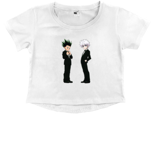 Kids' Premium Cropped T-Shirt - Гон Фрикс и Киллуа Золдик - Mfest