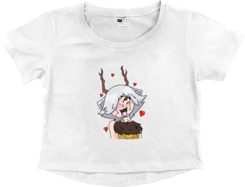 Women's Cropped Premium T-Shirt - Ahegao 2 - Mfest