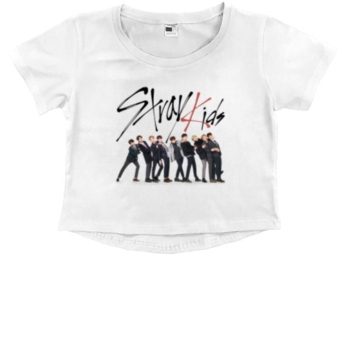 Kids' Premium Cropped T-Shirt - Stray Kids 3 - Mfest