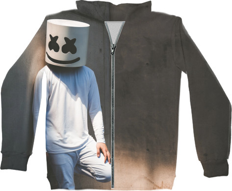 Unisex Zip-through Hoodie 3D - Marshmello 8 - Mfest