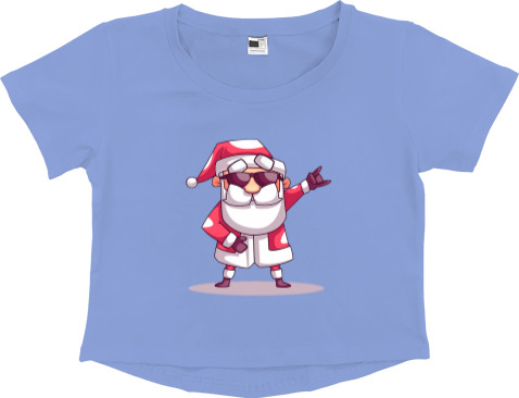 Women's Cropped Premium T-Shirt - Rock santa - Mfest