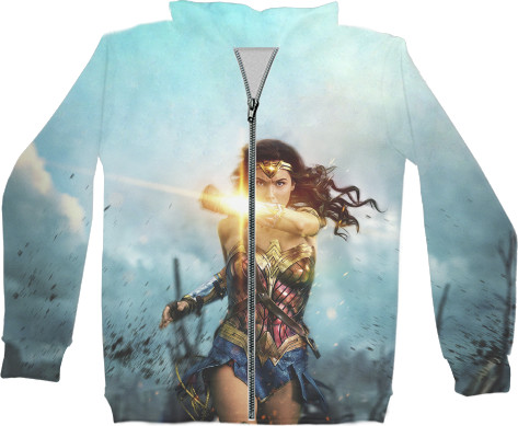 Unisex Zip-through Hoodie 3D - Wonder-Woman-5 - Mfest