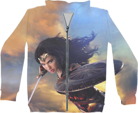 Unisex Zip-through Hoodie 3D - Wonder-Woman-3 - Mfest