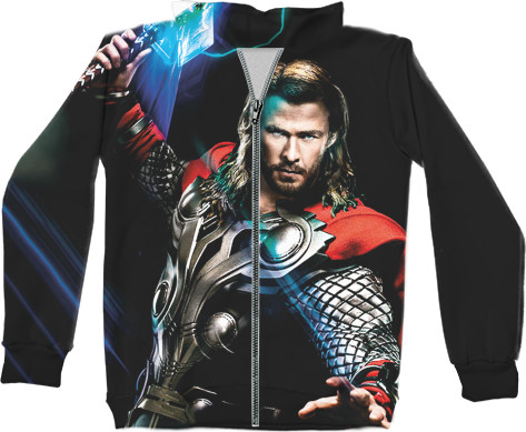 Unisex Zip-through Hoodie 3D - thor-2 - Mfest