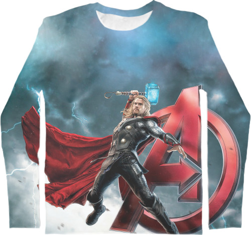 Men's Longsleeve Shirt 3D - thor-1 - Mfest